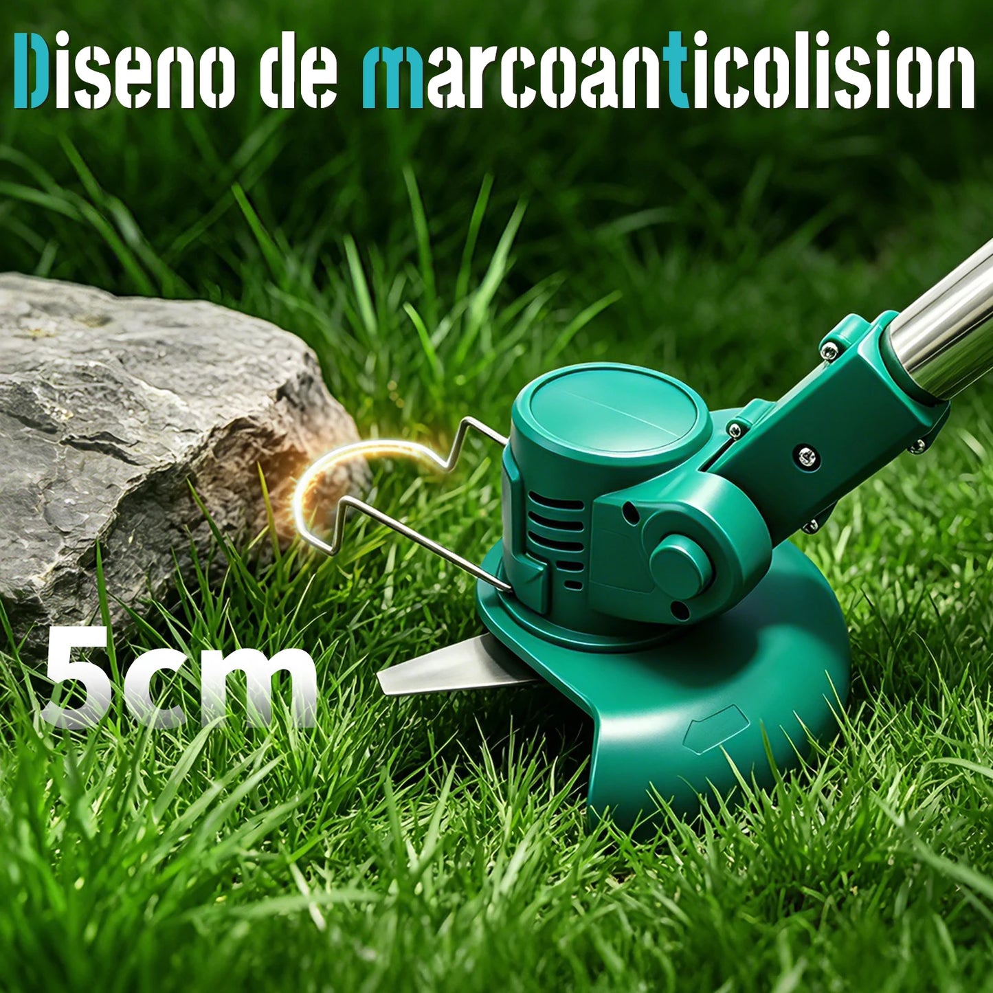 21V Cordless Lawn Mower 3-Fold Detachable Grass Trimmer 90° Adjustable Head Weed Eater for Yard Garden